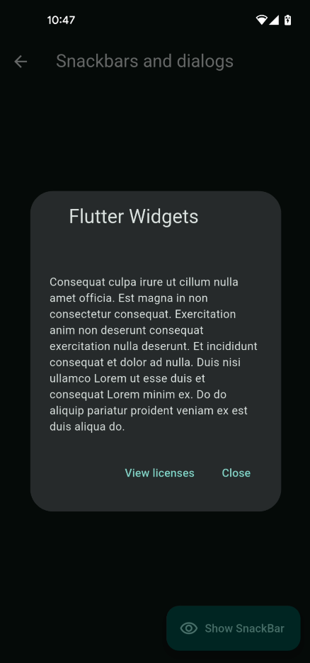 Widgets App - Tutorial Screen
